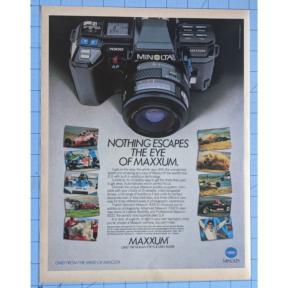 Vintage Print Ad 1986 Minolta Maxxum